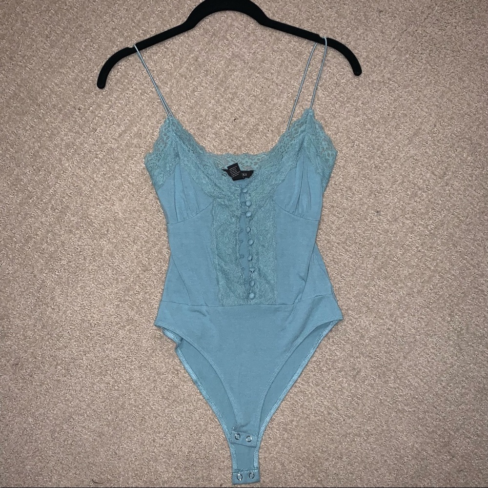 Cute button up lace bodysuit
